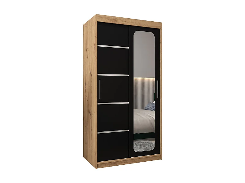 SCHWEBETÜRENSCHRANK PROMO V2 200/100/62 2-türig (Artisan/Schwarz)