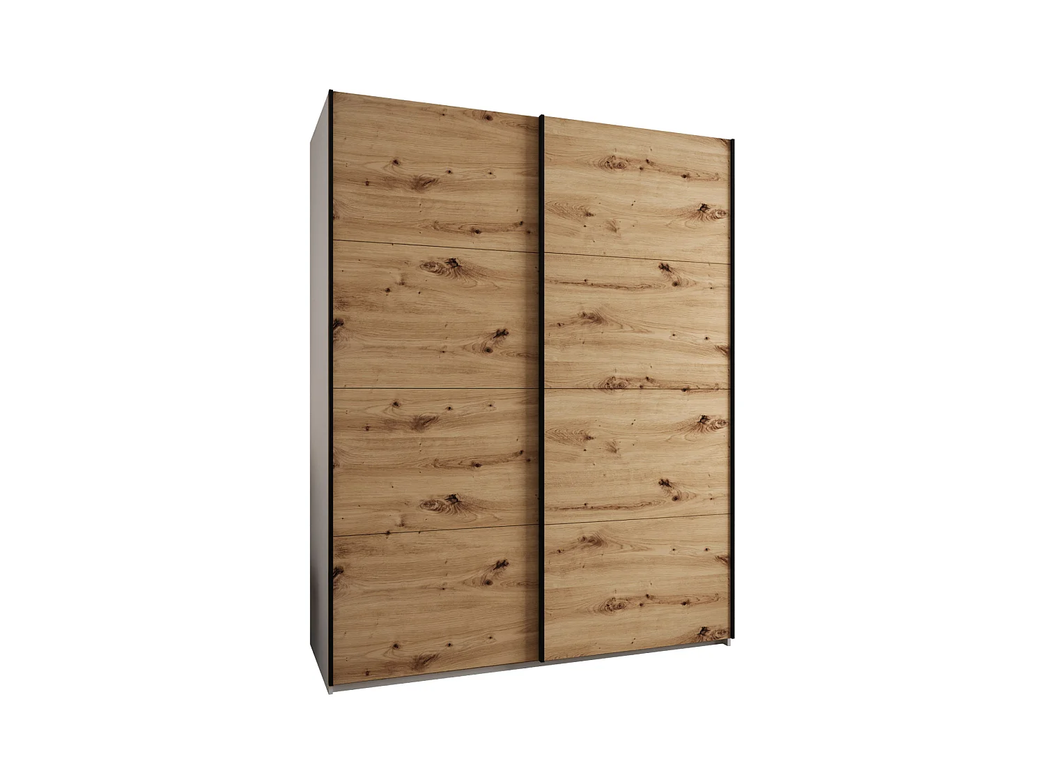Armoire Lux 1 245,5/190/64 (Blanc/Artisan/Noir)