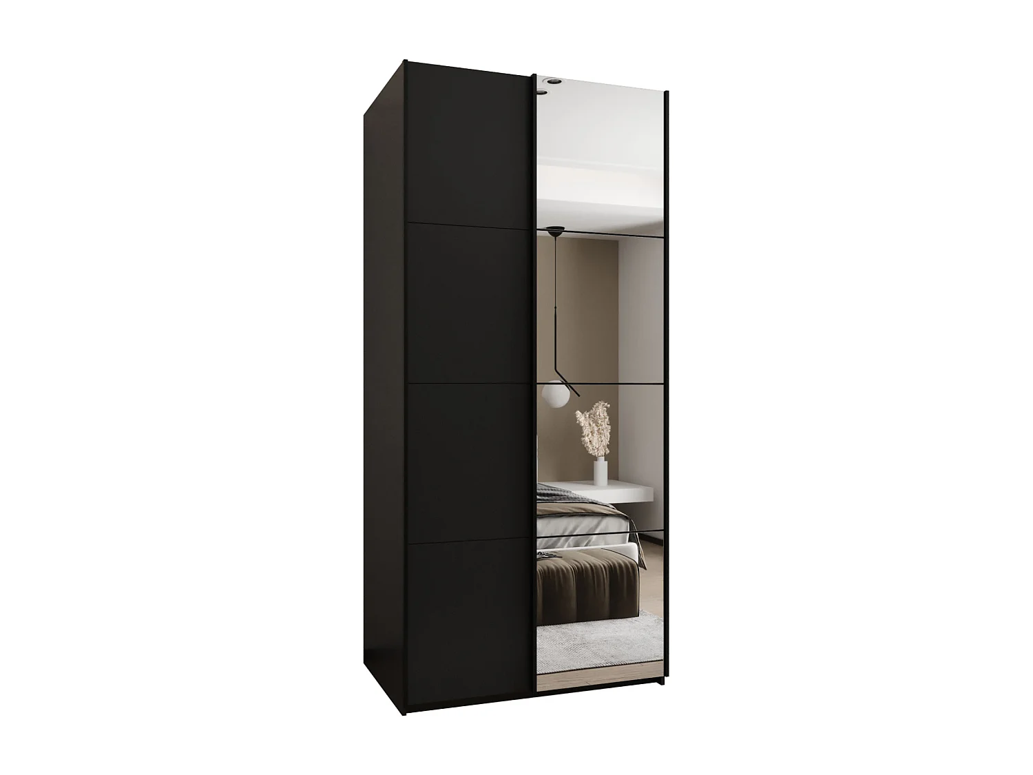 Armoire Lux 3 245,5/110/64 (Noir/Noir/Noir)