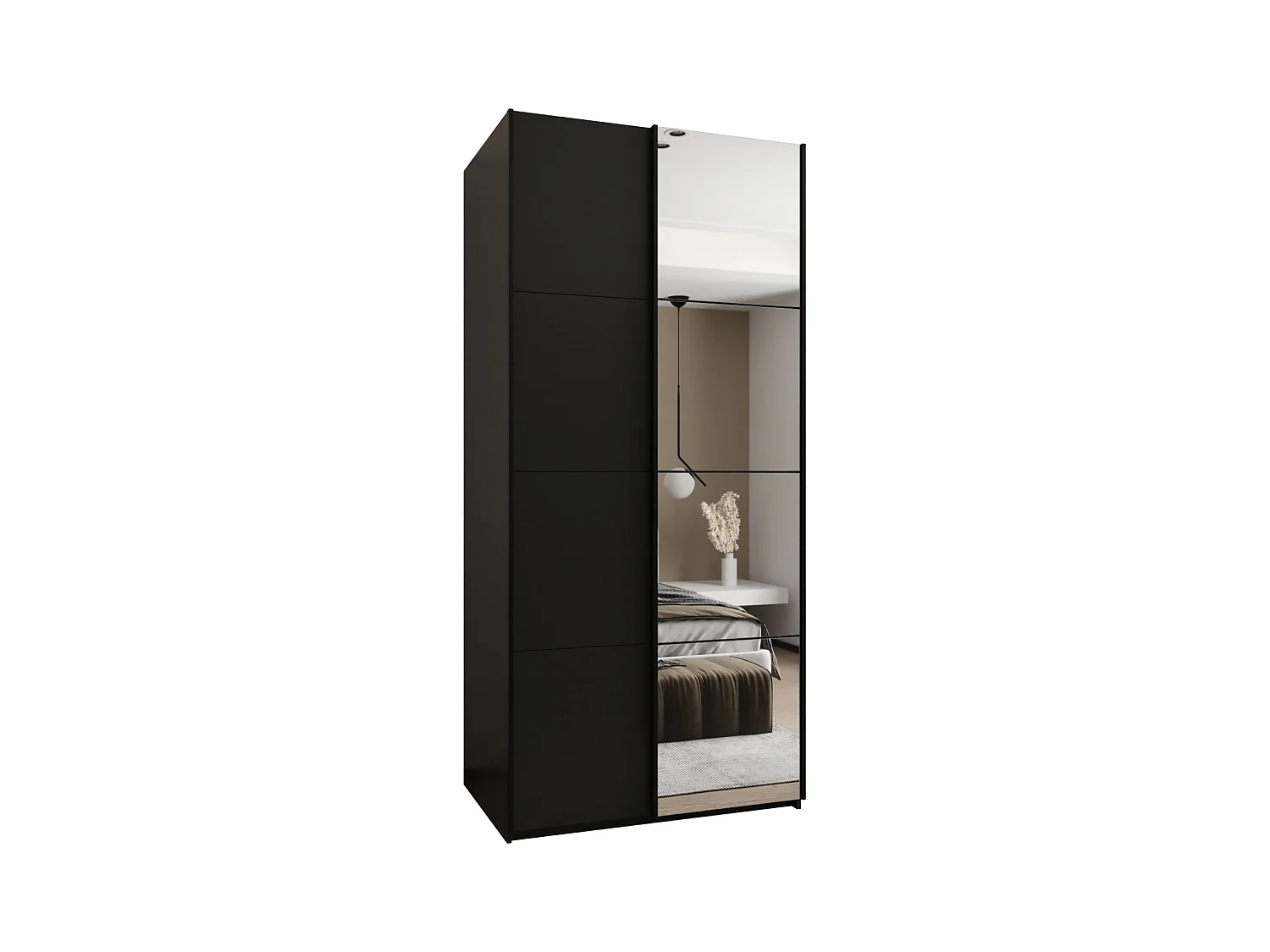 Armoire Lux 3 245,5/110/64 (Noir/Noir/Noir)
