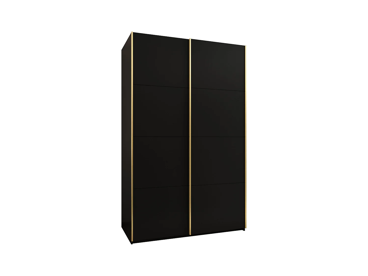 KLEDINGKAST MET SCHUIFDEUREN Lux 1 245,5/150/64 (Zwart/Zwart/Goud)
