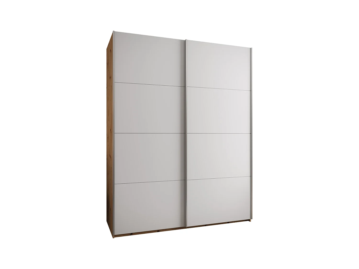 Armoire Lux 1 245,5/190/64 (Artisan/Blanc/Argent)