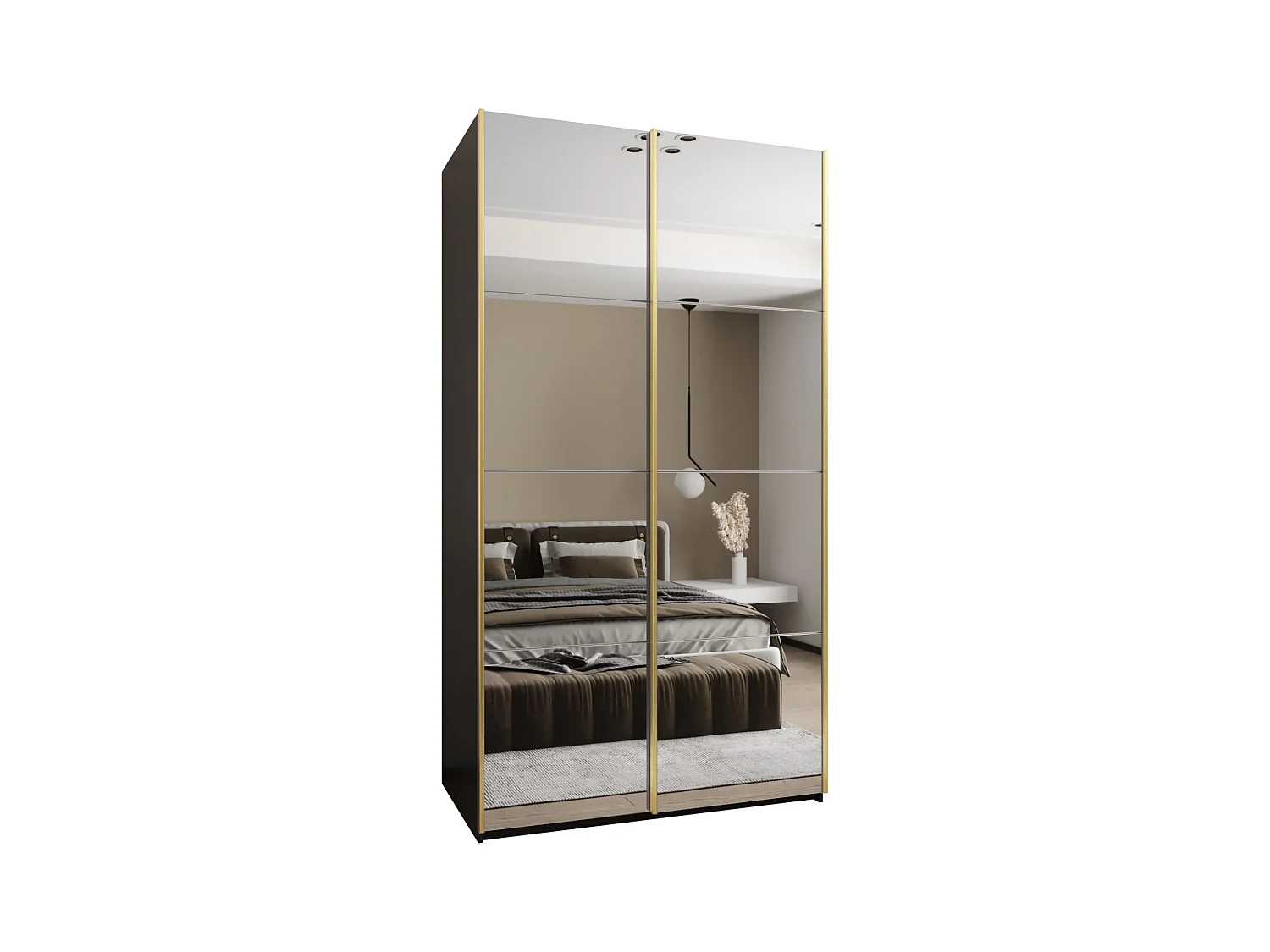 Armadio Lux 2 245,5/130/64 (Nero/Blanc/Gold)