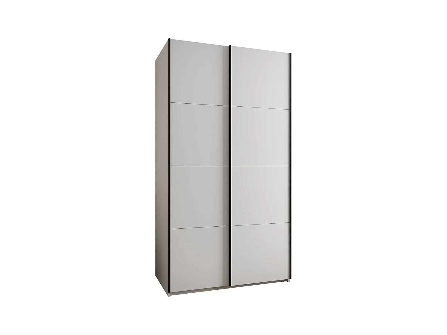 SCHWEBETÜRENSCHRANK Lux 1 245,5/130/64 (Weiß/Weiß/Schwarz)