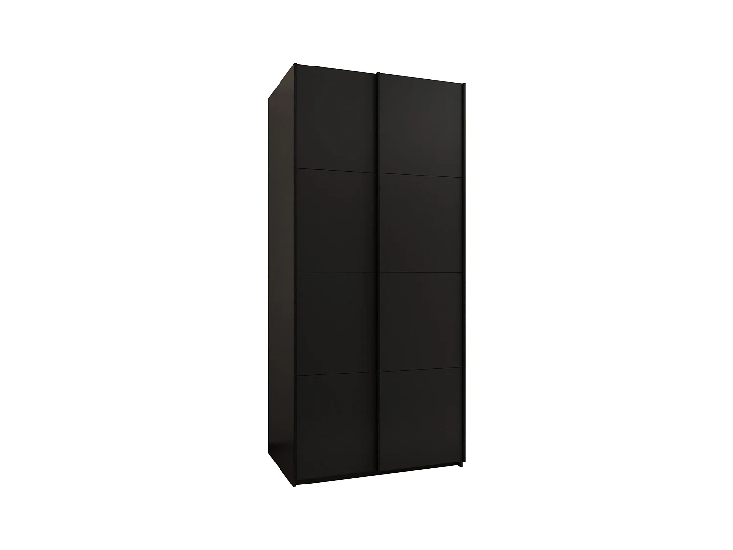 SCHWEBETÜRENSCHRANK Lux 1 245,5/110/64 (Schwarz/Schwarz/Schwarz)