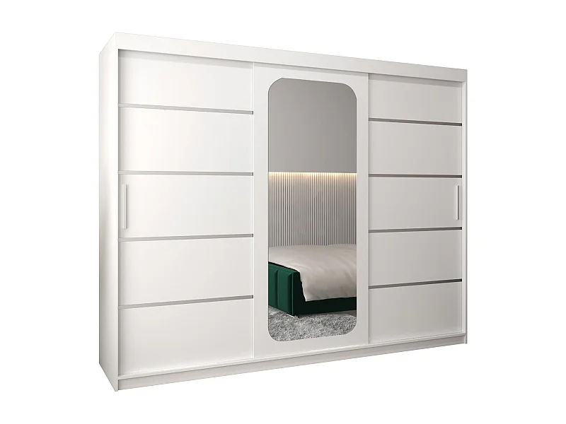 SCHWEBETÜRENSCHRANK PROMO V2 200/250/62 3-türig (Weiß/Weiß)