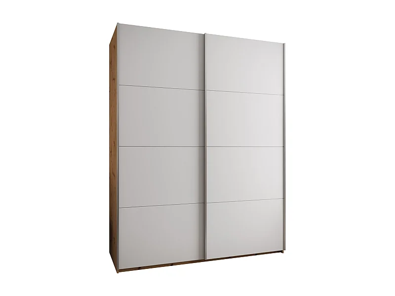 SCHWEBETÜRENSCHRANK Lux 1 245,5/200/64 (Artisan/Weiß/Silber)