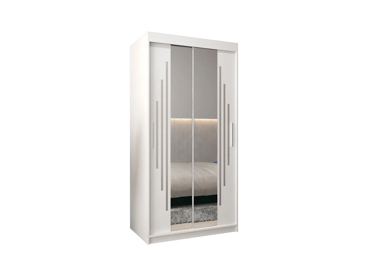 YORK 1 KLEDINGKAST MET SCHUIFDEUREN 200/100/62 2 deuren (wit/wit)