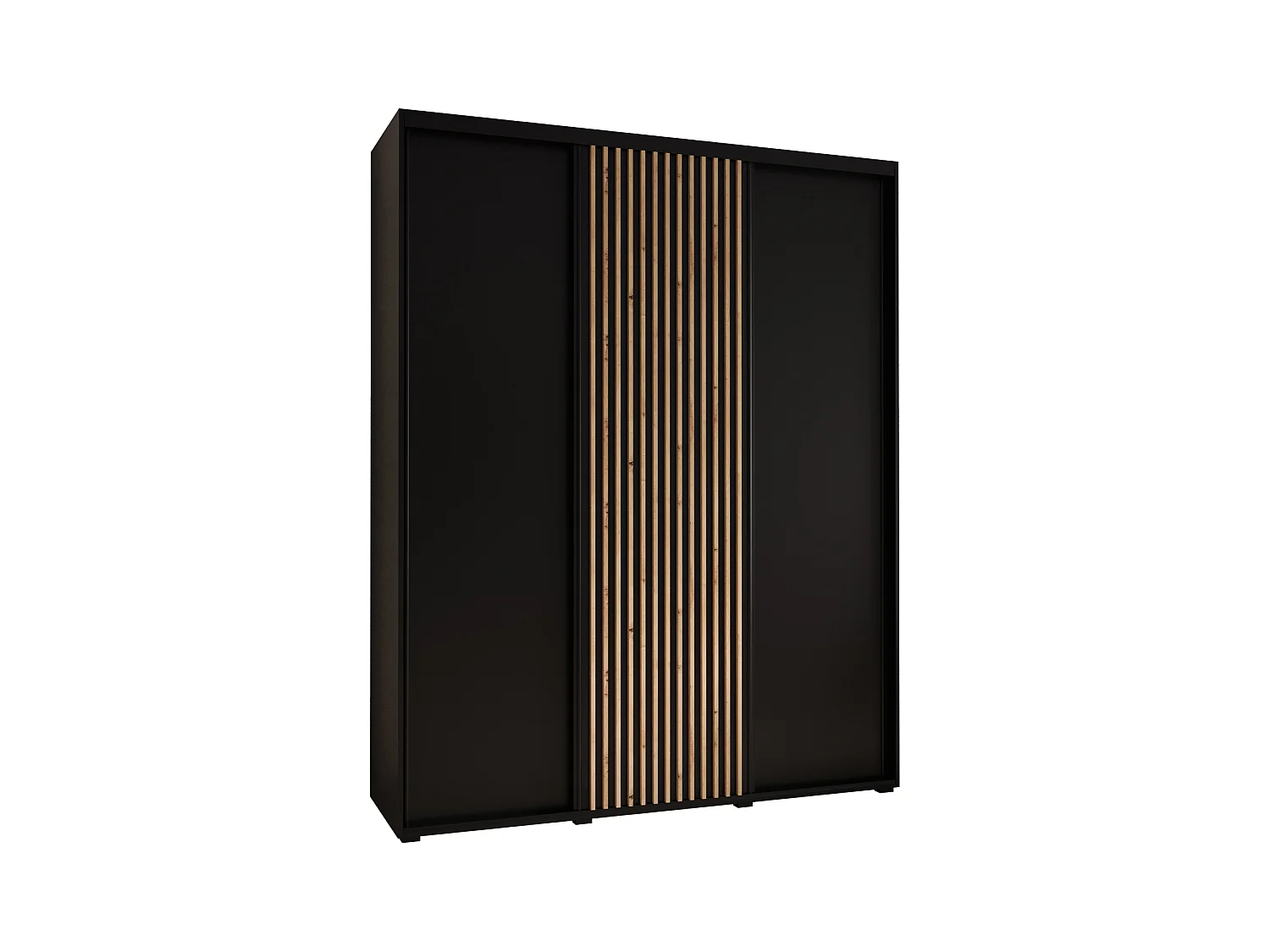 ARMADIO SAPPORO 1 AD ANTE SCORREVOLI 205,2/200/45 3 porte (Nero/Nero)