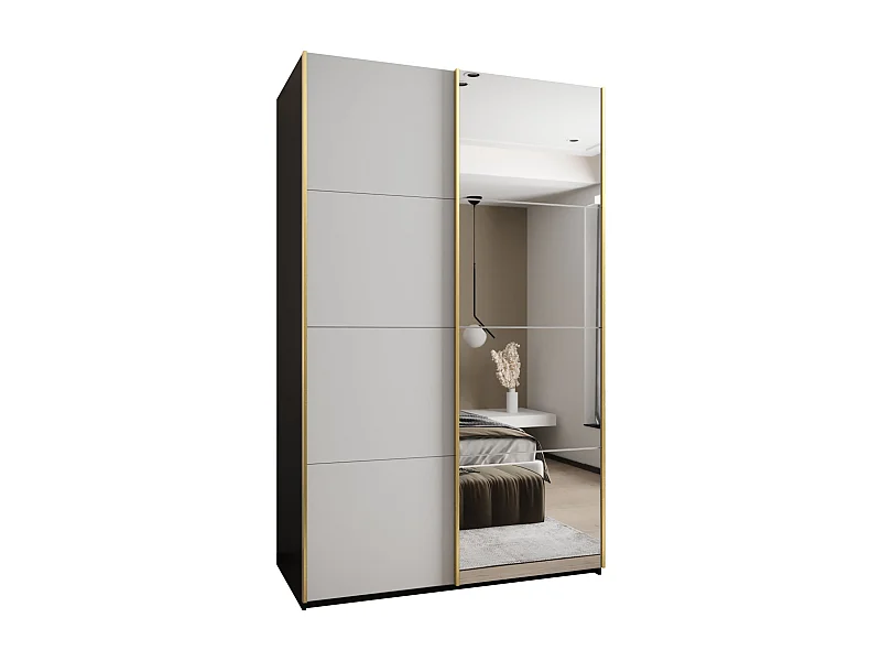 Armadio Lux 3 de puertas corredas 245,5/150/64 (Negro/Blanco/Gold)
