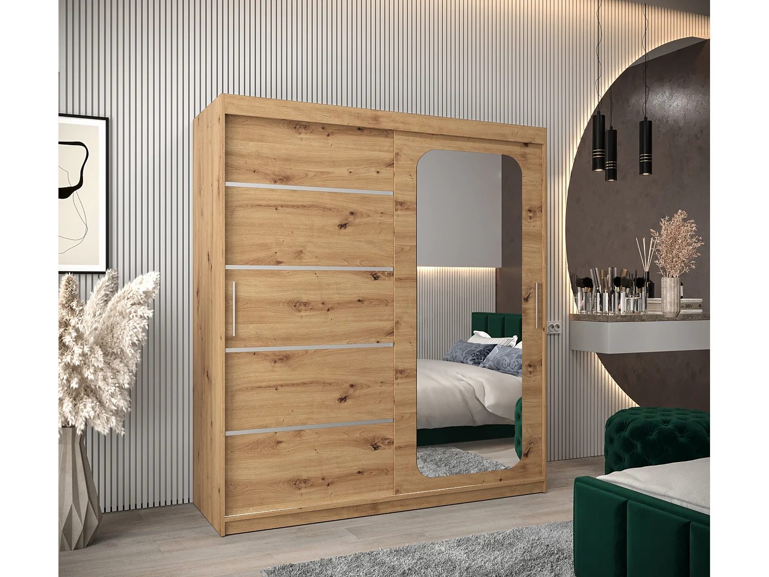 ARMOIRE PROMO V2 À PORTES COULISSANTES 200/180/62 2 Portes (Artisan/Artisan)