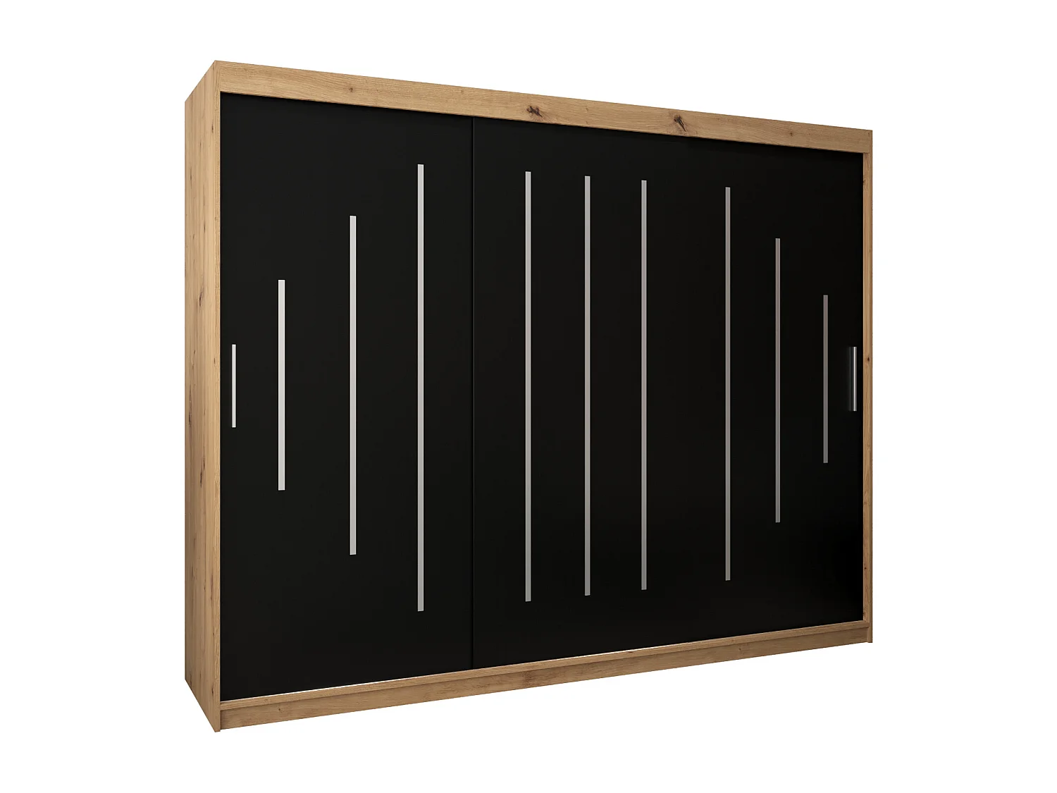 YORK KLEDINGKAST MET SCHUIFDEUREN 200/250/62 3 deuren (artisan/zwart)