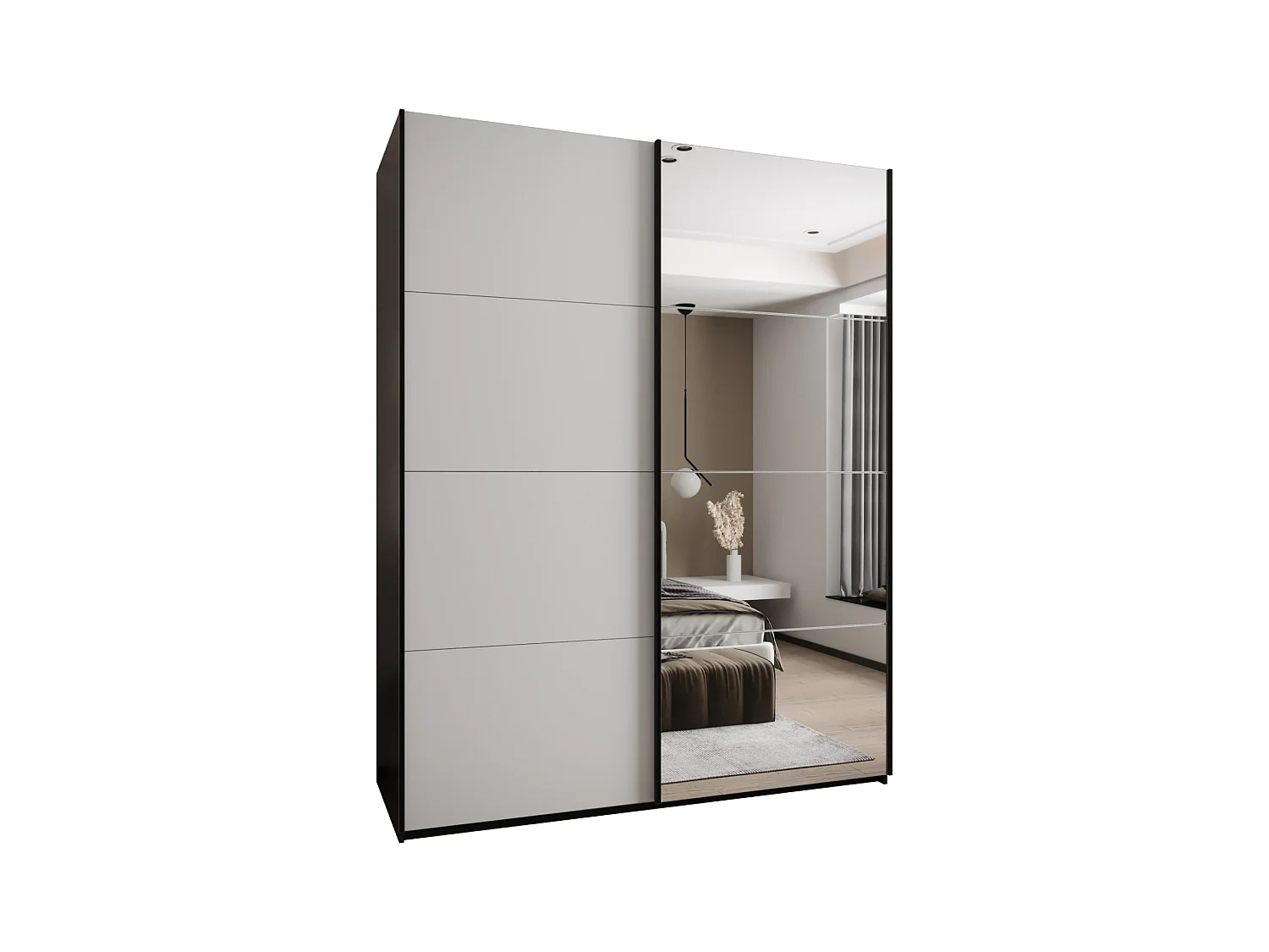 Armoire Lux 3 245,5/190/64 (Noir/Blanc/Noir)