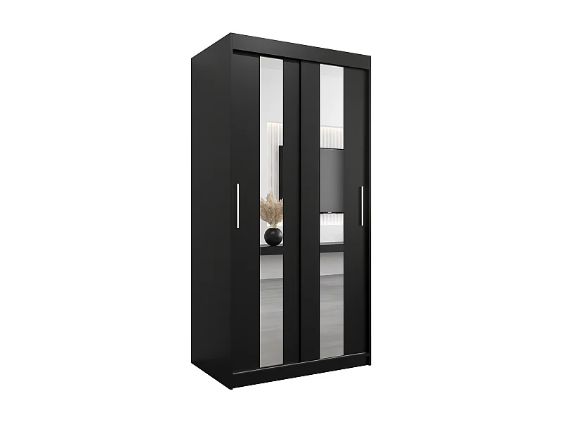 Armoire Pole À Portes Coulissantes 200/100/62 2 portes (Noir/Noir)