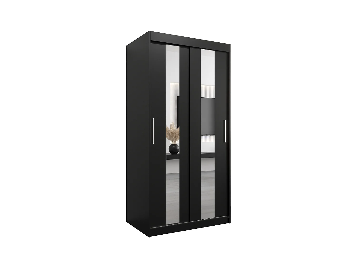 Armoire Pole À Portes Coulissantes 200/100/62 2 portes (Noir/Noir)