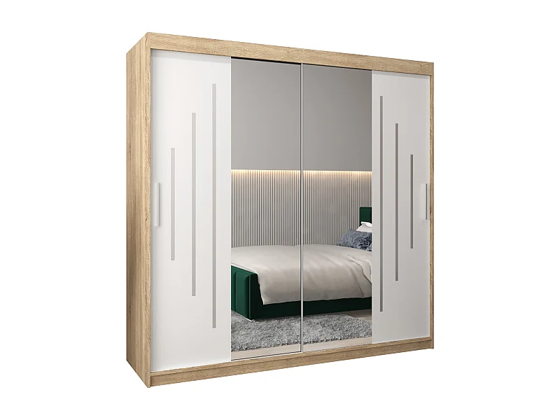 ARMOIRE YORK 1 À PORTES COULISSANTES 200/200/62 2 Portes (Sonoma/Blanc)