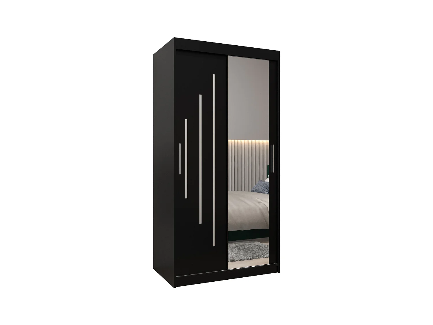 SCHWEBETÜRENSCHRANK YORK 2 200/100/62 2-türig (Schwarz/Schwarz)