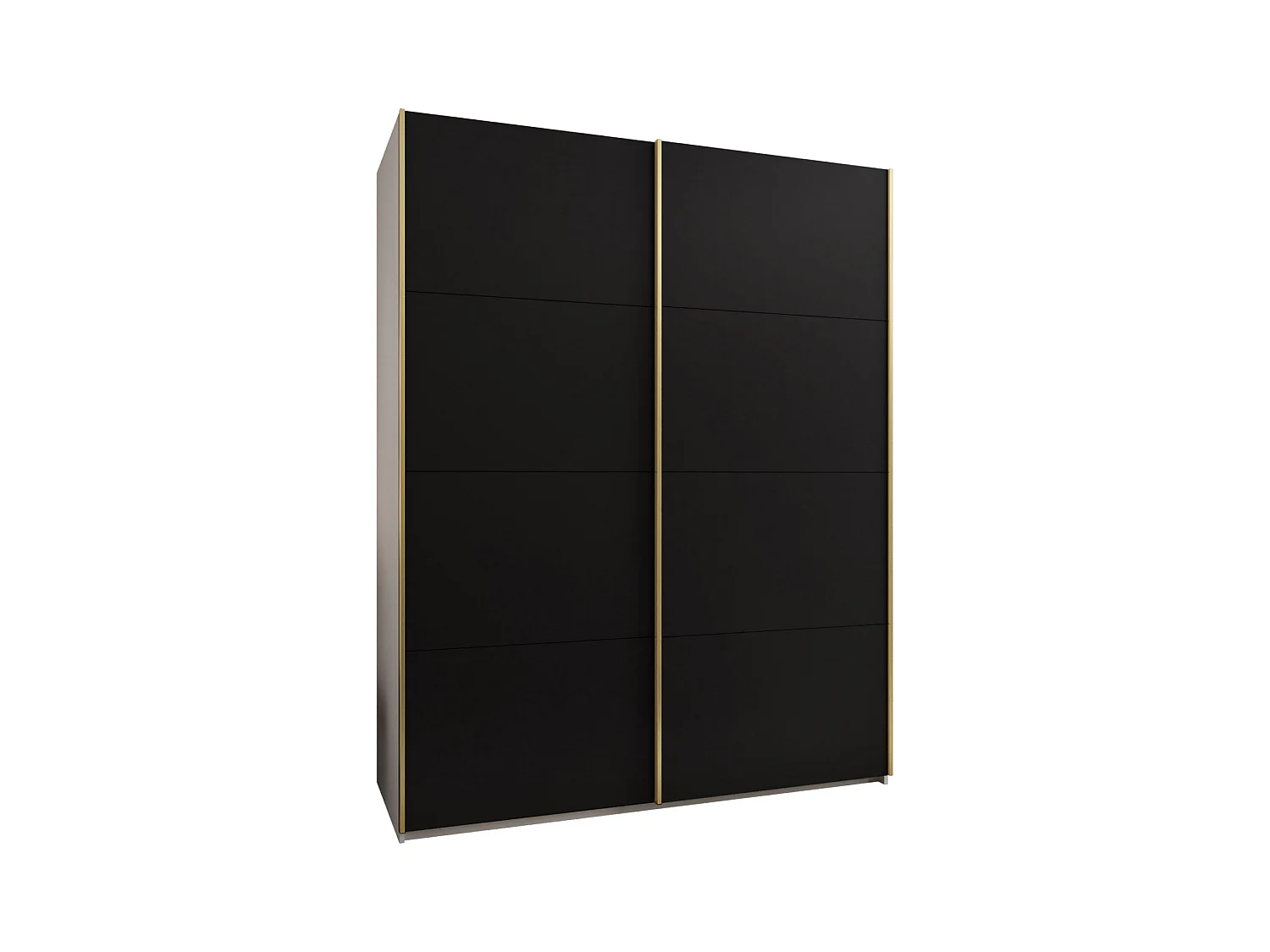 Armoire Lux 1 245,5/190/64 (Blanc/Noir/Argent)