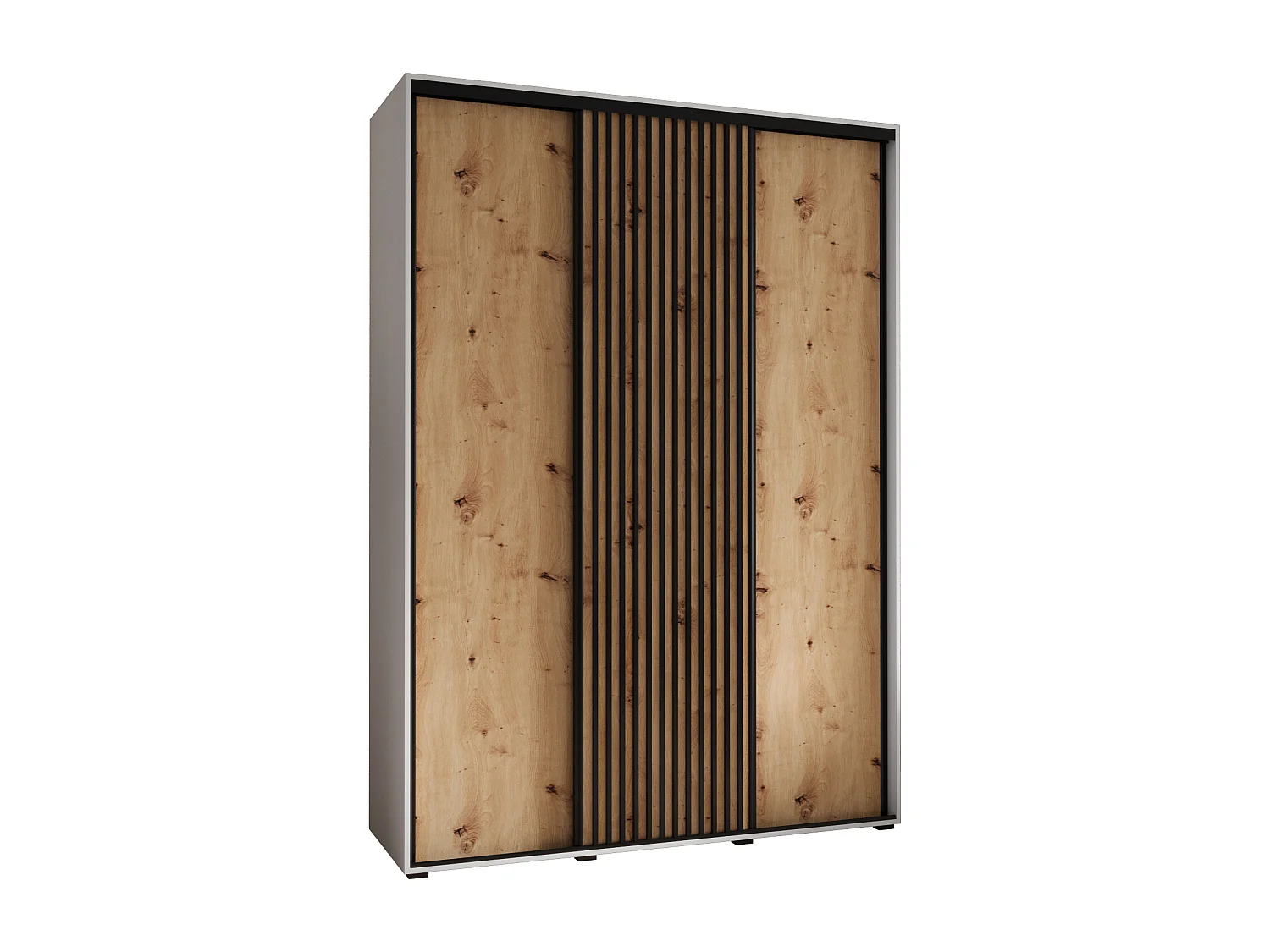 SCHWEBETÜRENSCHRANK SAPPORO 1 205,2/180/45 3-türig (Weiß/Artisan)