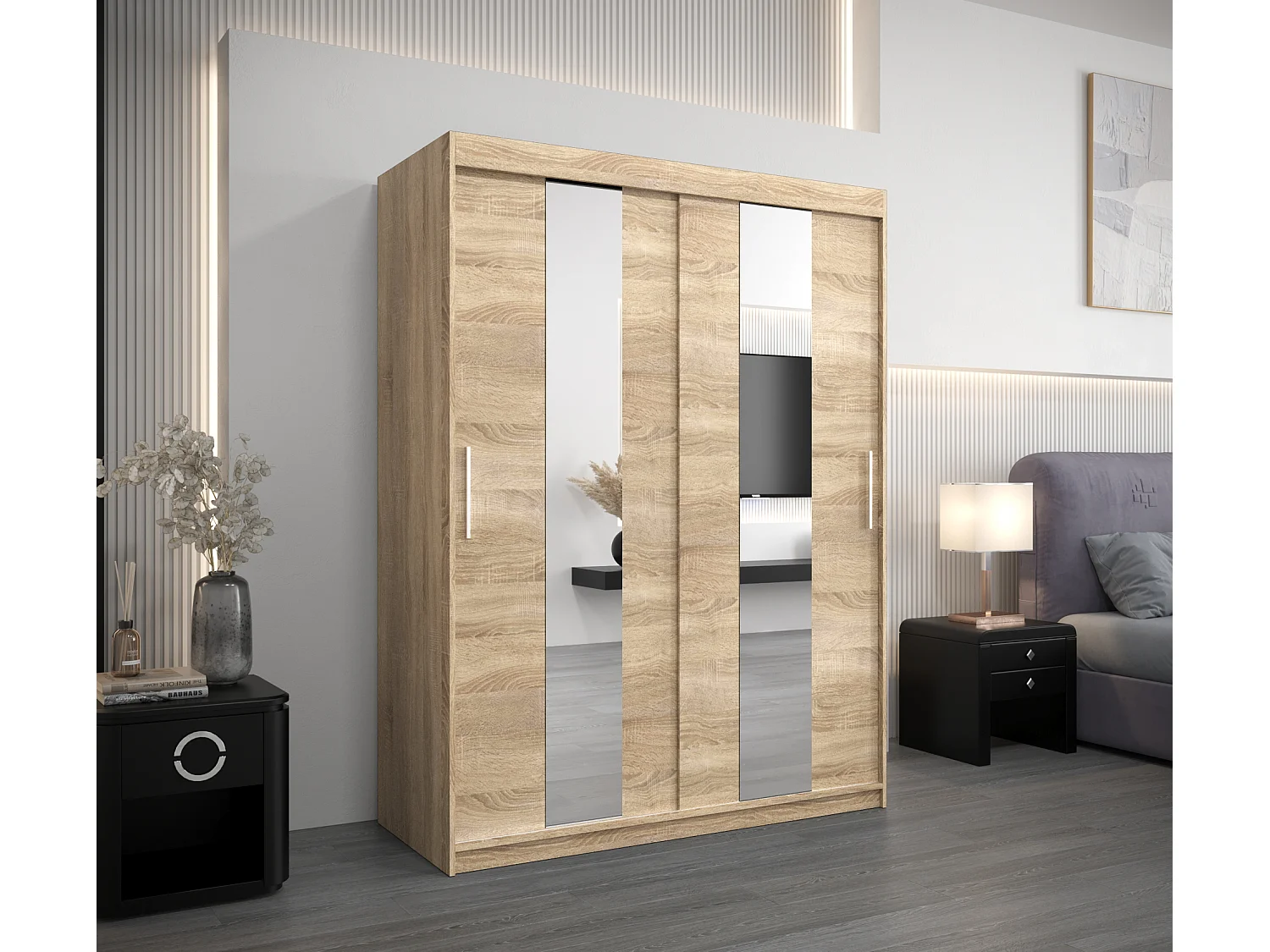 Armoire Pole À Portes Coulissantes 200/150/62 2 portes (Sonoma/Sonoma)