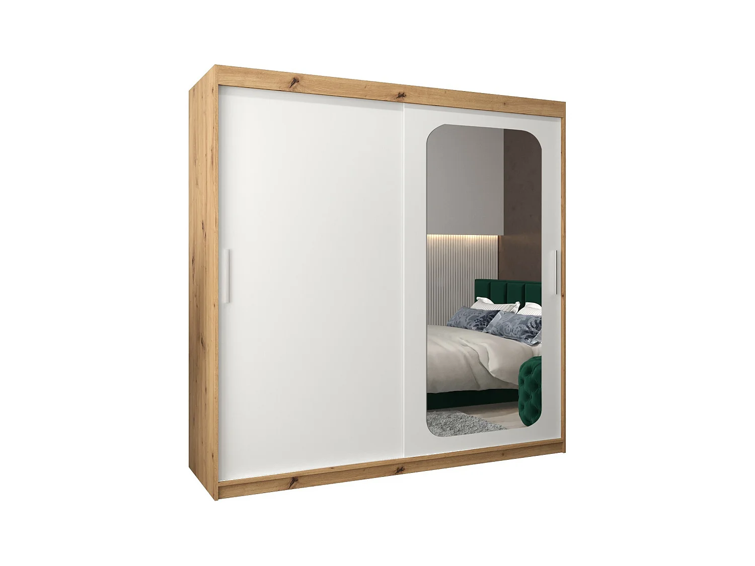 SCHWEBETÜRENSCHRANK PROMO T2 200/200/62 2-türig (Artisan/Weiß)