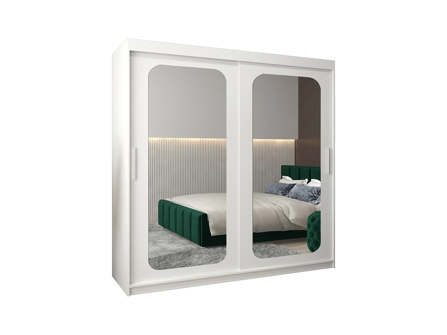 PROMO T3 KLEDINGKAST MET SCHUIFDEUREN 200/200/62 2 deuren (wit/wit)