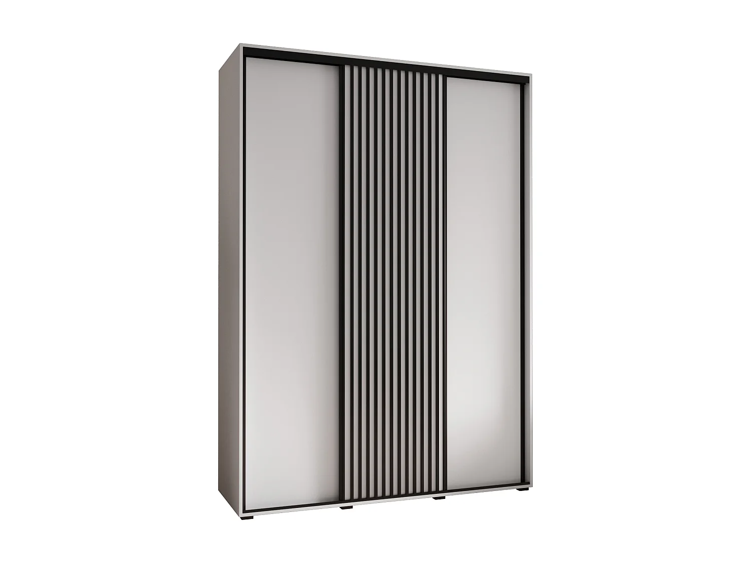 LANKO 1 KLEDINGKAST MET SCHUIFDEUREN 235,2/180/60 3 deuren (wit/wit)