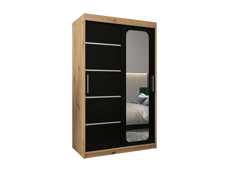 ARMADIO PROMO V2 AD ANTE SCORREVOLI 200/120/62 2 porte (Artisan/Nero)