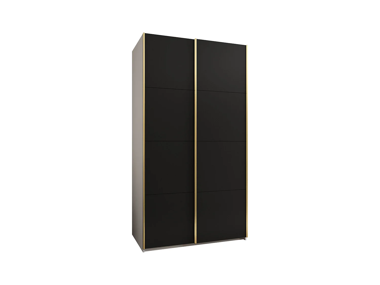 SCHWEBETÜRENSCHRANK Lux 1 245,5/130/64 (Weiß/Schwarz/Silber)