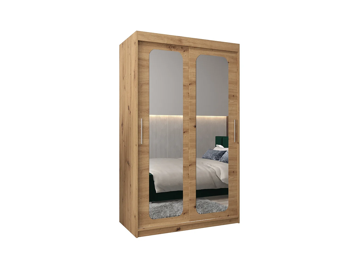 PROMO T3 KLEDINGKAST MET SCHUIFDEUREN 200/120/62 2 deuren (artisan/artisan)
