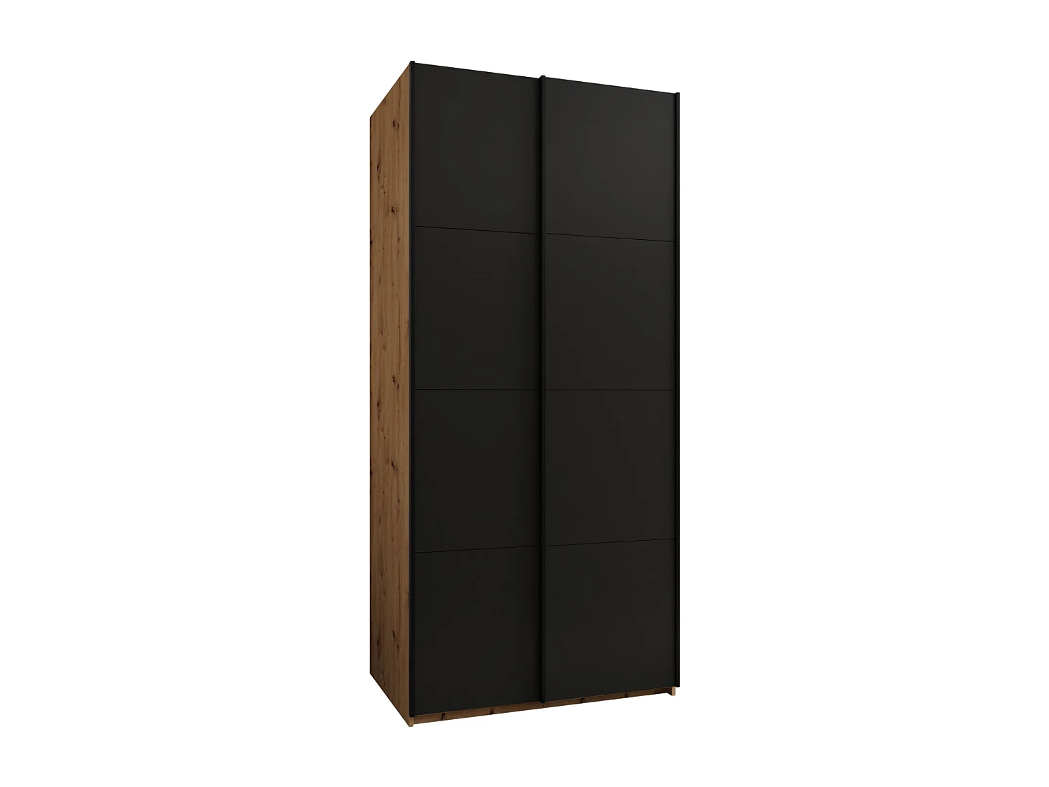 KLEDINGKAST MET SCHUIFDEUREN Lux 1 245,5/100/64 (Artisan/Zwart/Zwart)