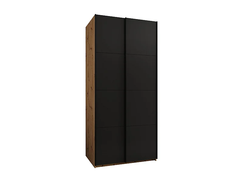 Armoire Lux 1 245,5/100/64 (Artisan/Noir/Noir)