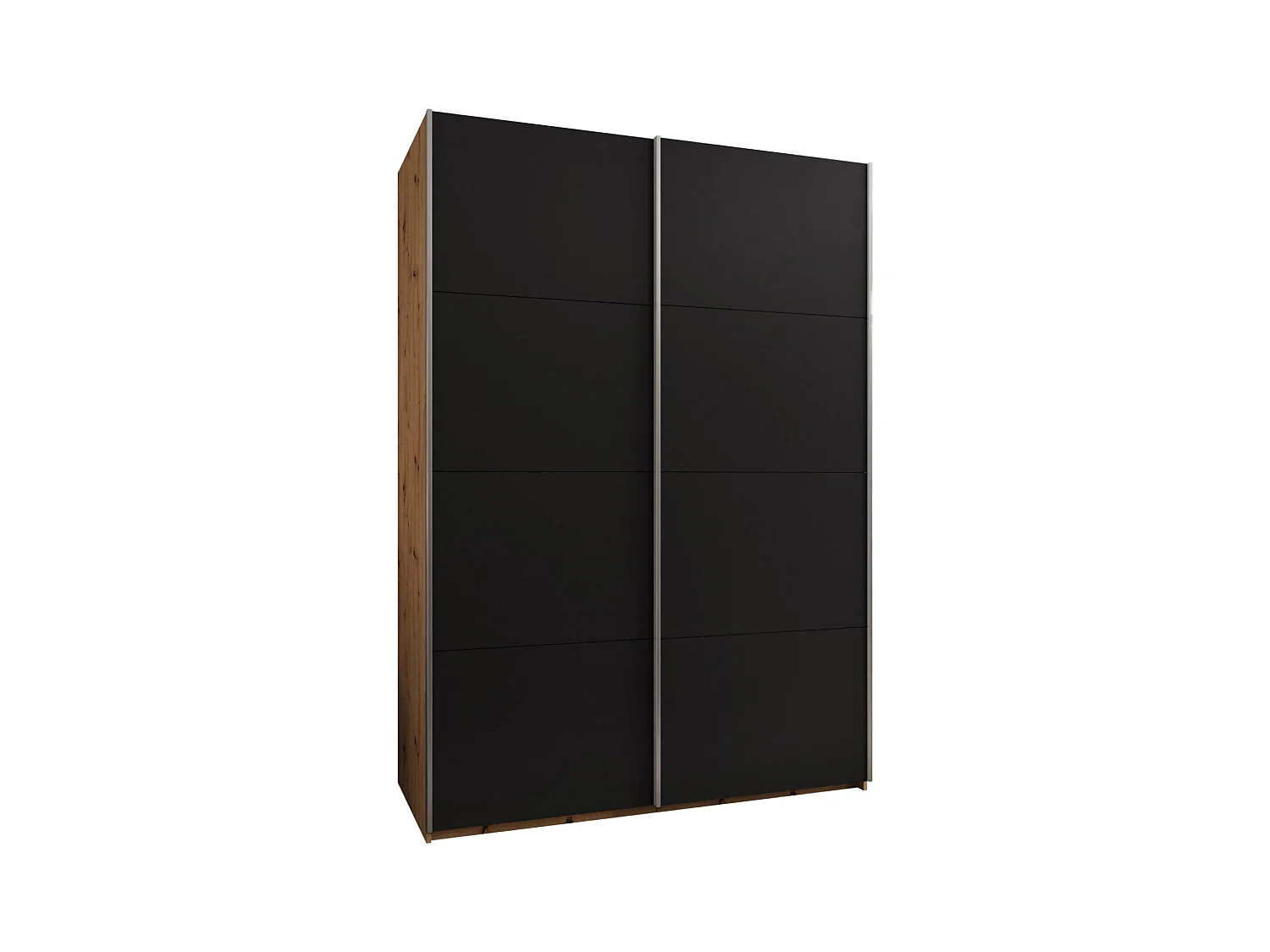 Armoire Lux 1 245,5/180/64 (Artisan/Noir/Argent)