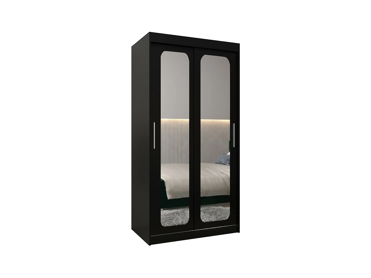 ARMOIRE PROMO T3 À PORTES COULISSANTES 200/100/62 2 Portes (Noir/Noir)