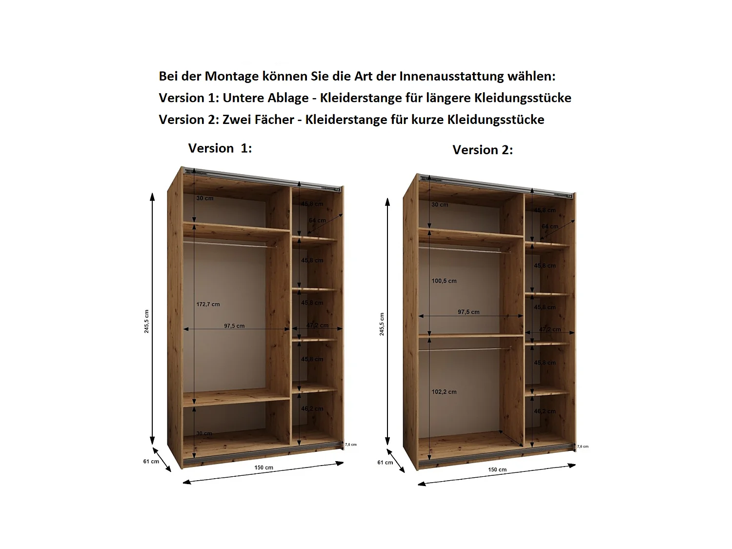 Armadio Lux 2 245,5/150/64 (Cachemire/Cachemire/Gold)