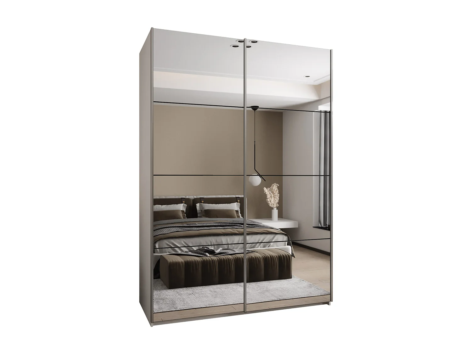 Armoire Lux 2 245,5/180/64 (Blanc/Noir/Argent)