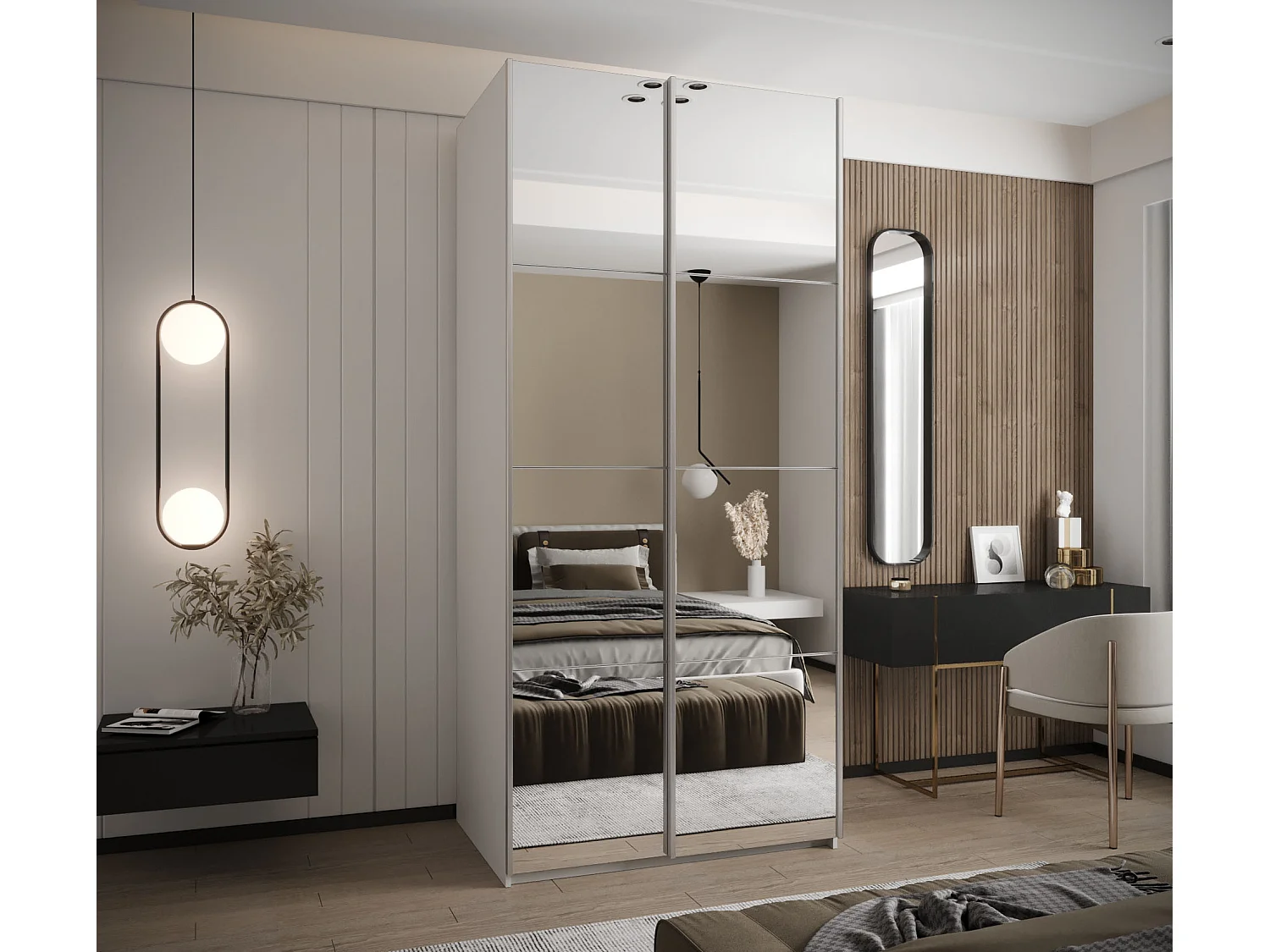 Armadio Lux 2 245,5/110/64 (Blanc/Blanc/Argento)