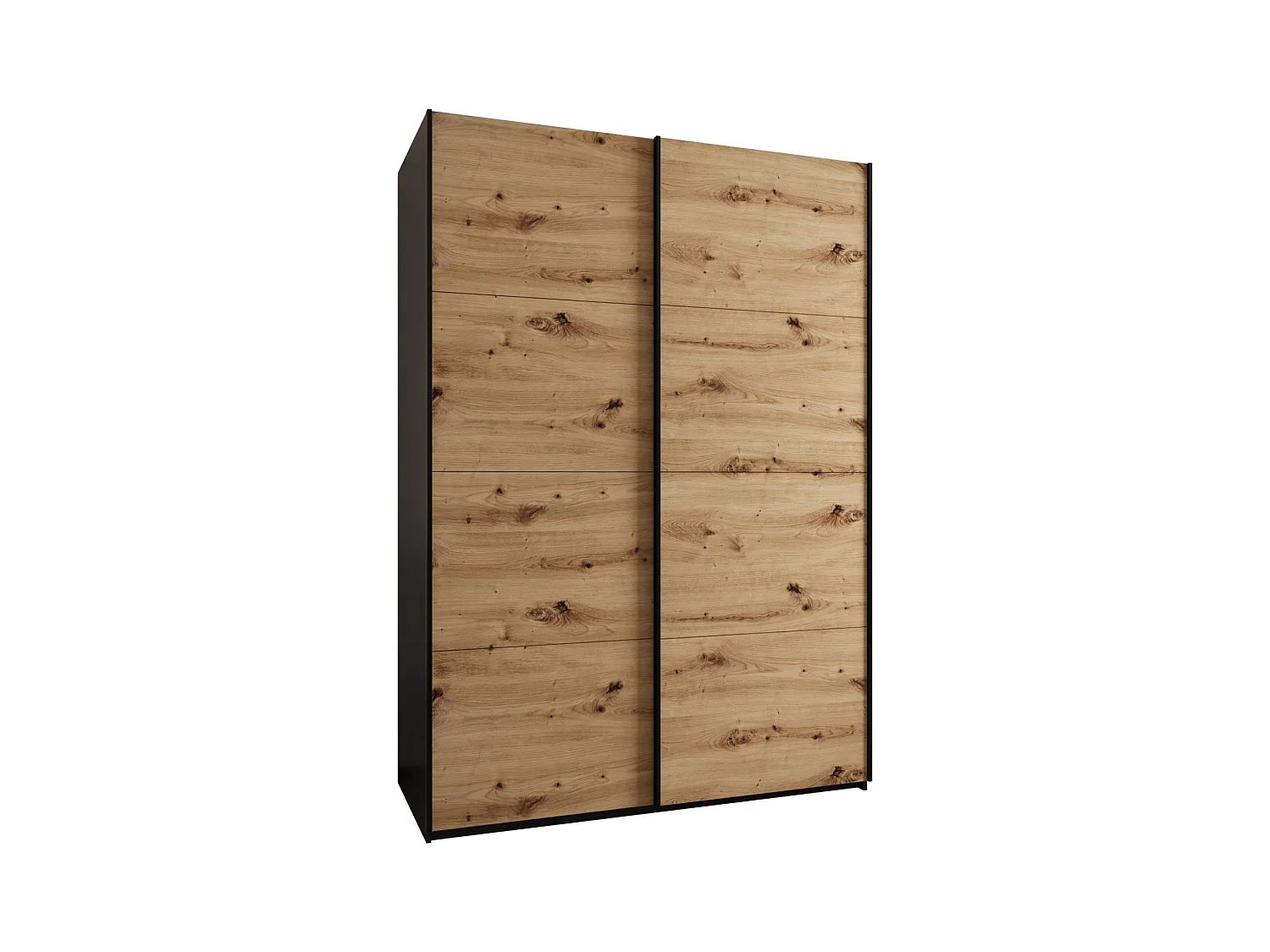 SCHWEBETÜRENSCHRANK Lux 1 245,5/180/64 (Schwarz/Artisan/Schwarz)