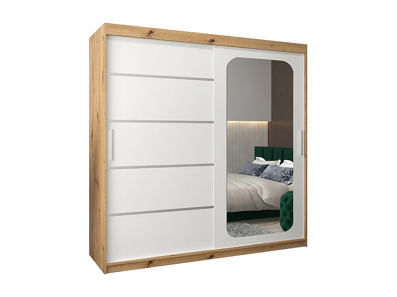 SCHWEBETÜRENSCHRANK PROMO V2 200/200/62 2-türig (Artisan/Weiß)