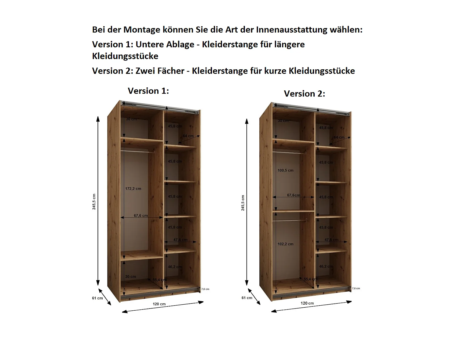 KLEDINGKAST MET SCHUIFDEUREN Lux 3 245,5/120/64 (Wit/Wit/Zilver)