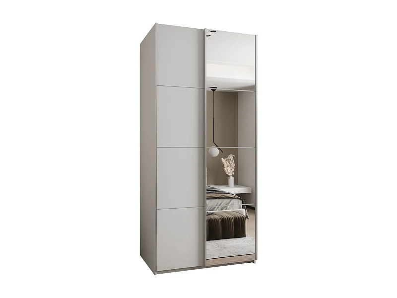 KLEDINGKAST MET SCHUIFDEUREN Lux 3 245,5/120/64 (Wit/Wit/Zilver)