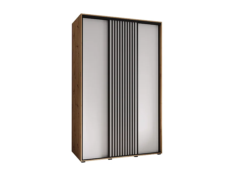 ARMOIRE LANKO 1 À PORTES COULISSANTES 235,2/160/45 3 Portes (Artisan/Blanc)