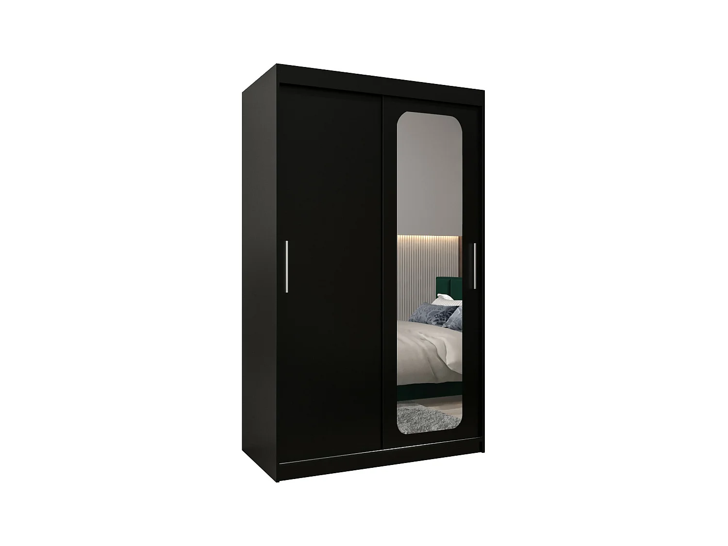 SCHWEBETÜRENSCHRANK PROMO T2 200/120/62 2-türig (Schwarz/Schwarz)