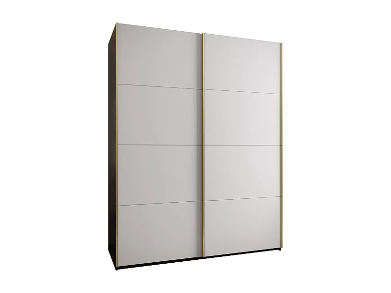 Armoire Lux 1 245,5/200/64 (Noir/Blanc/Or)
