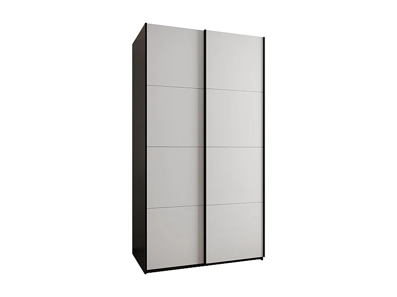 SCHWEBETÜRENSCHRANK Lux 1 245,5/130/64 (Schwarz/Weiß/Schwarz)