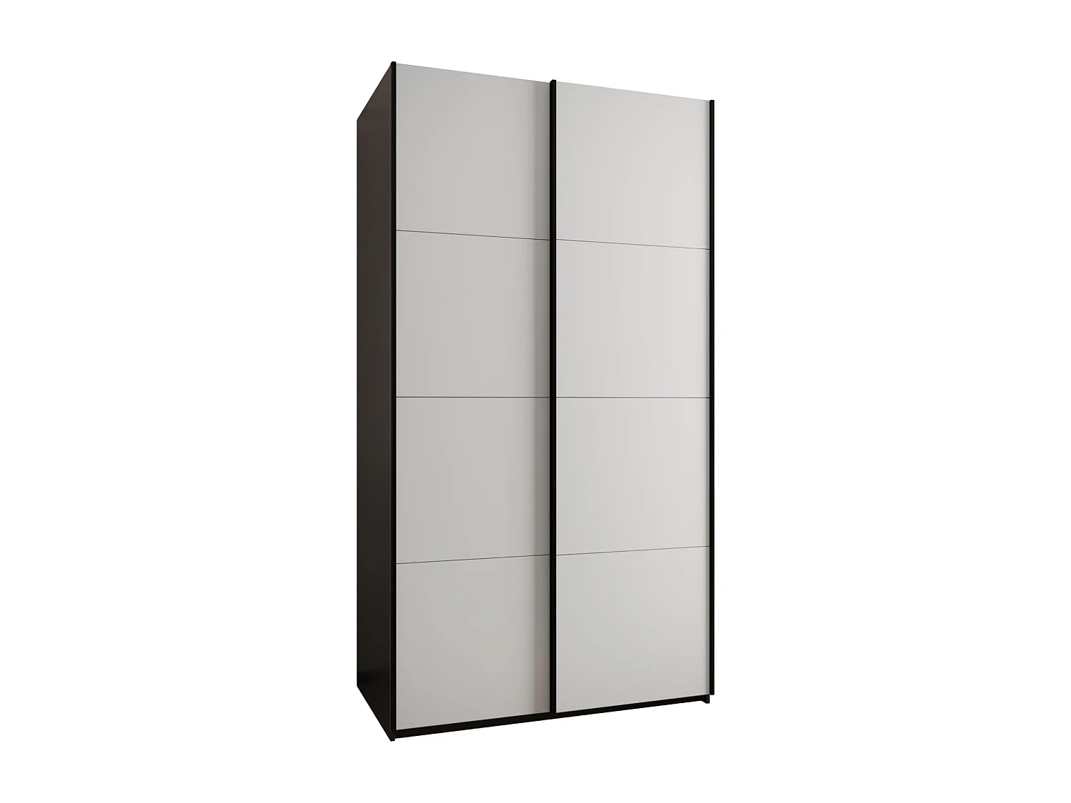 SCHWEBETÜRENSCHRANK Lux 1 245,5/130/64 (Schwarz/Weiß/Schwarz)