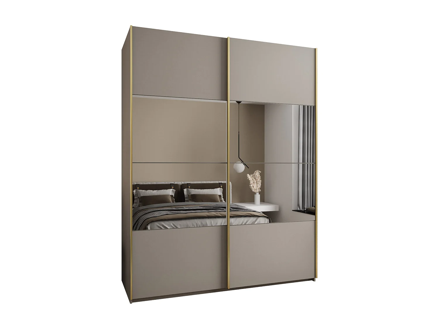 Armoire Lux 4 245,5/200/64 (Cachemire/Cachemire/Or)
