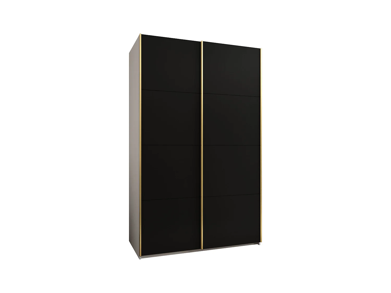 Armoire Lux 1 245,5/150/64 (Blanc/Noir/Argent)