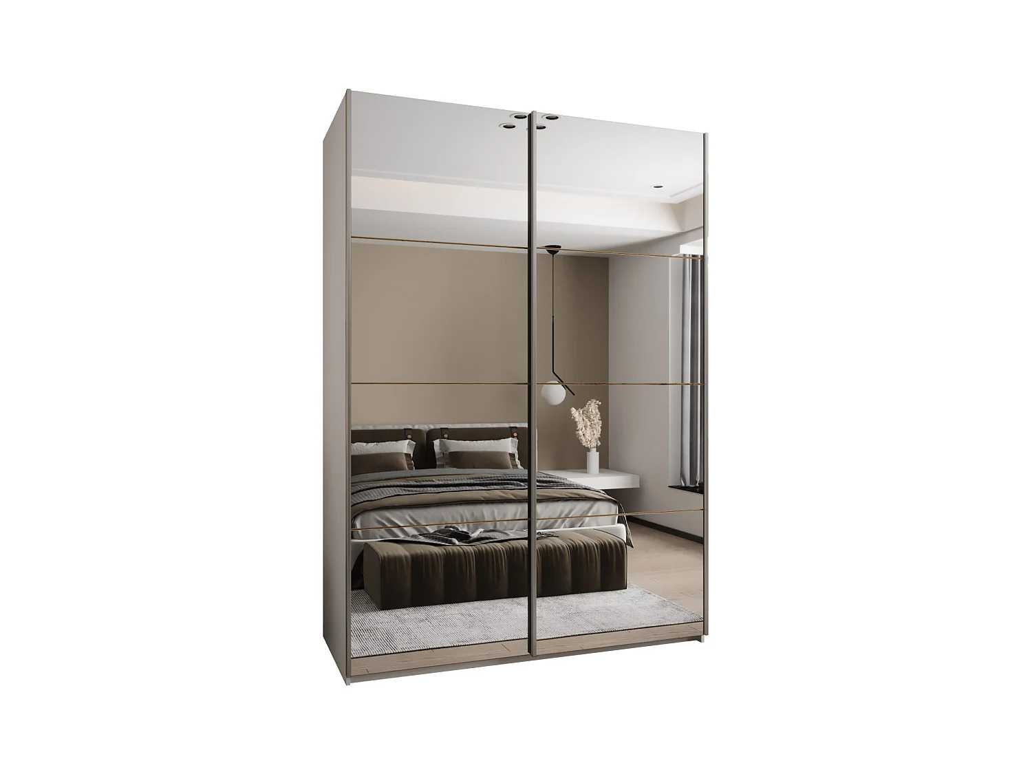 Armoire Lux 2 245,5/180/64 (Blanc/Artisan/Argent)