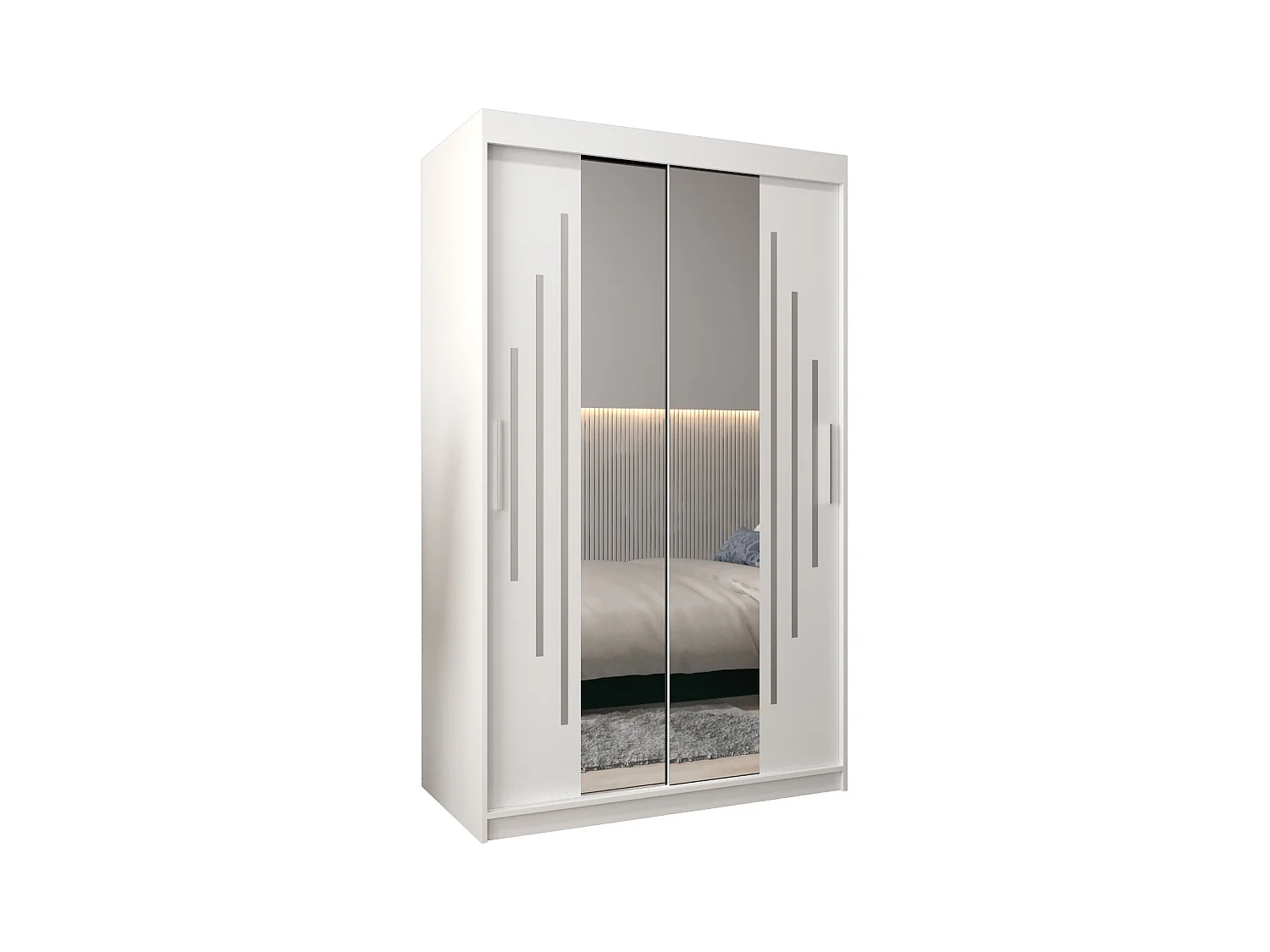 YORK 1 KLEDINGKAST MET SCHUIFDEUREN 200/120/62 2 deuren (wit/wit)